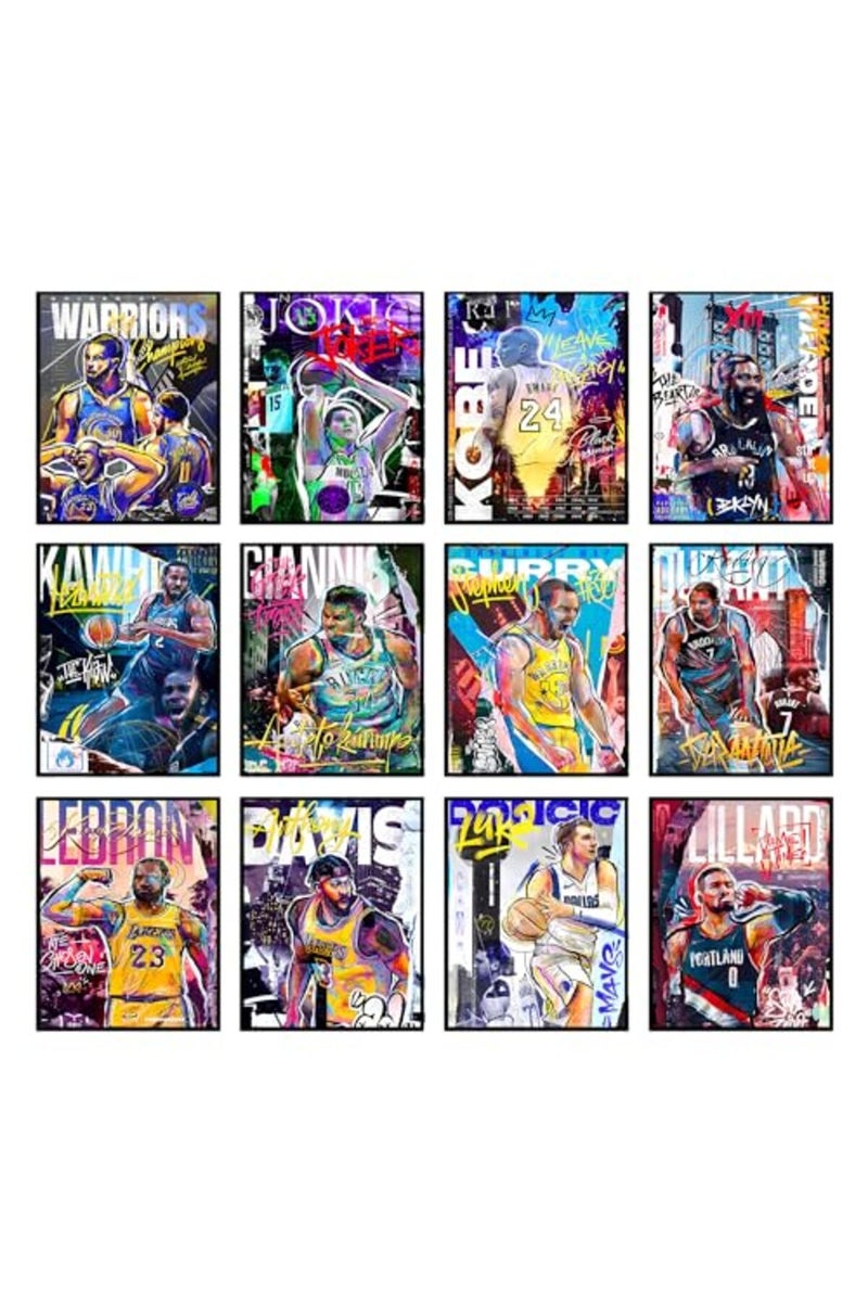 BigWig Prints Basketball Posters - Nba Posters, Basketball Room Decor, Nba Room Decor, Steph Curry, Kobe Bryant Wall Art, Kevin Durant, Lebron Wall Art, Warriors, Lakers - Unframed Set of 12 (8x10) - Image 2