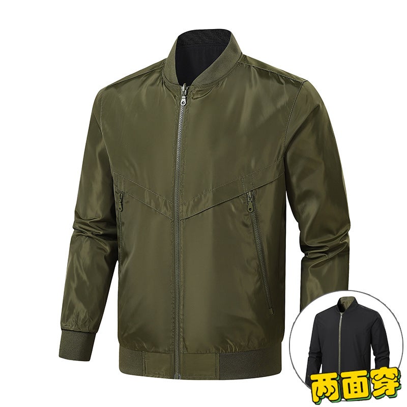 Lightweight Casual Baseball Collar Bomber Jacket Youth Loose All-Match Fashionable Jacket Top Coat - Image 5