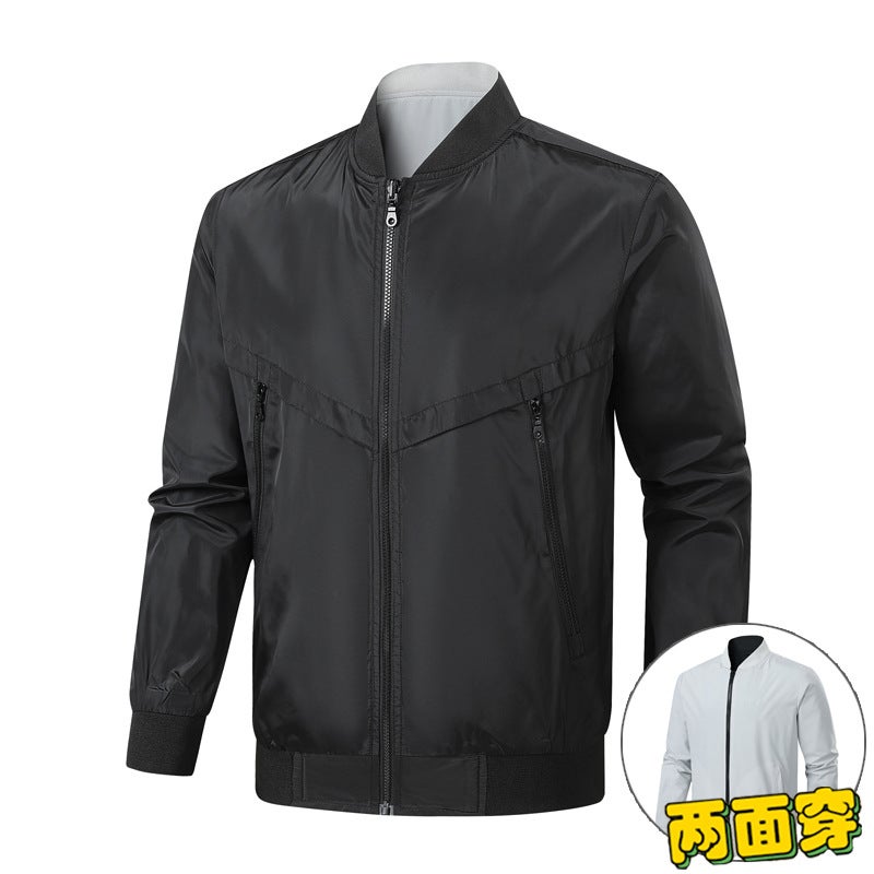 Lightweight Casual Baseball Collar Bomber Jacket Youth Loose All-Match Fashionable Jacket Top Coat - Image 2