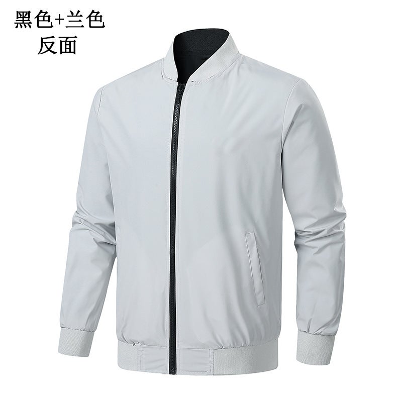 Lightweight Casual Baseball Collar Bomber Jacket Youth Loose All-Match Fashionable Jacket Top Coat - Image 4