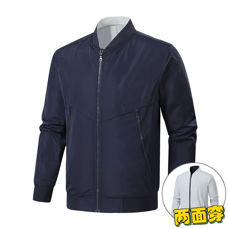 Lightweight Casual Baseball Collar Bomber Jacket Youth Loose All-Match Fashionable Jacket Top Coat - Image 1