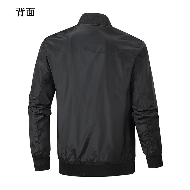 Lightweight Casual Baseball Collar Bomber Jacket Youth Loose All-Match Fashionable Jacket Top Coat - Image 3
