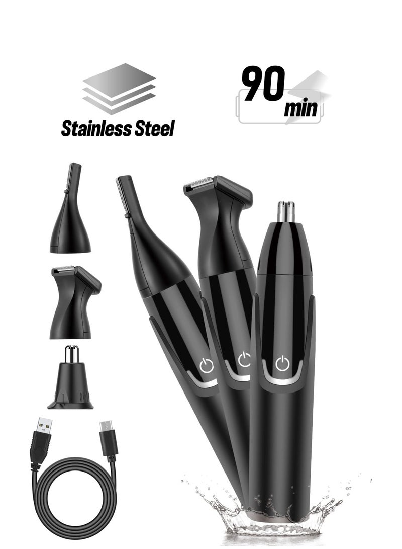 SYOSI Rechargeable Nose Trimmer for Men and Women Ear and Nose Hair Trimmer Professional Painless Eyebrow & Facial Hair Trimmer Nasal Hair Clippers Waterproof Dual Edge Blades Easy Cleansing - Image 1