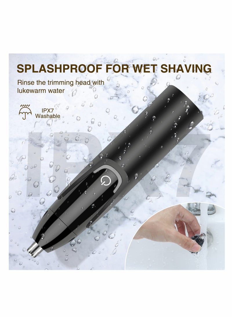 SYOSI Rechargeable Nose Trimmer for Men and Women Ear and Nose Hair Trimmer Professional Painless Eyebrow & Facial Hair Trimmer Nasal Hair Clippers Waterproof Dual Edge Blades Easy Cleansing - Image 4