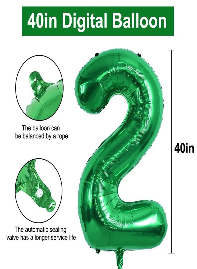 TONIFUL Green 40 inch Digital 2 Balloon for Birthday, Wedding, Anniversary Party Decorations - Image 2
