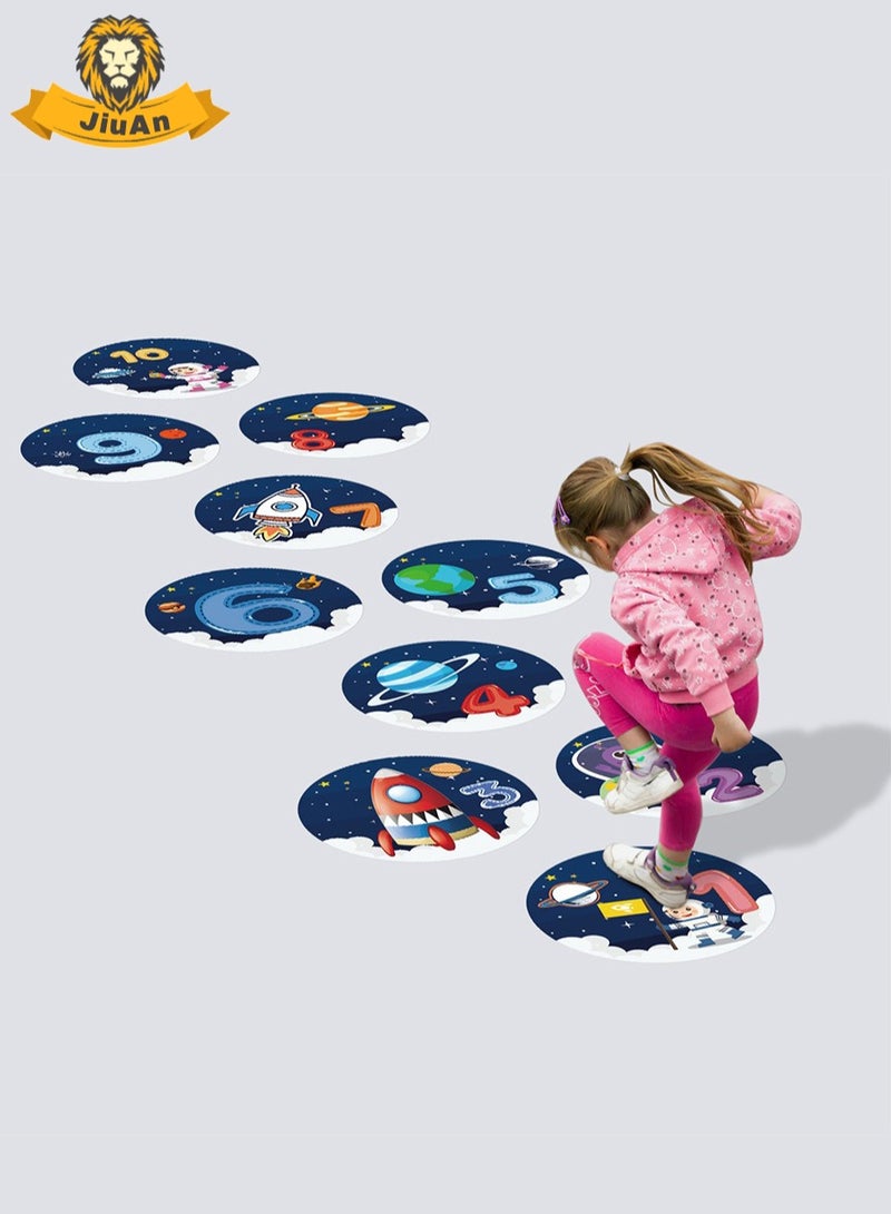 جيوان ملصق أرضي برقم 10، ألعاب ألغاز، ملصق لعبة القفز على المربعات، ملصقات أرضية شبكية للأطفال - Image 1