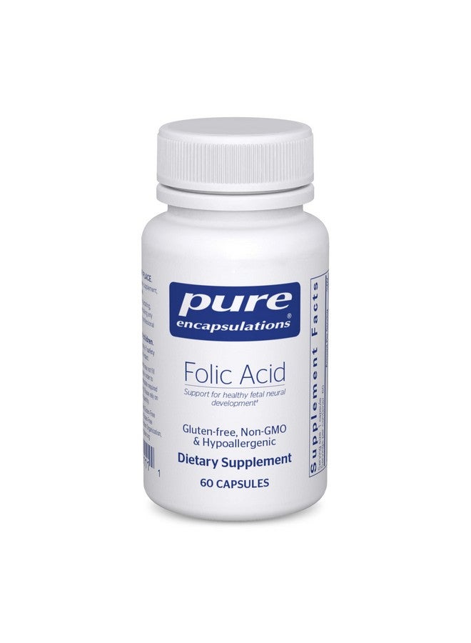 Pure Encapsulations Folic Acid ; Hypoallergenic Dietary Supplement ; 60 Capsules - Image 1