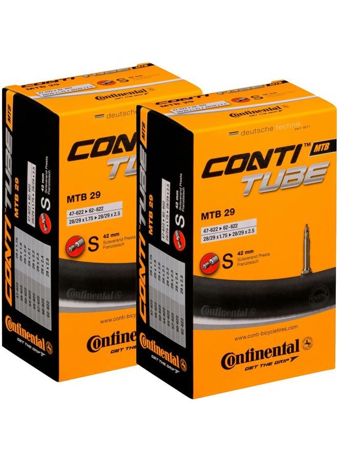 CONTINENTAL أنابيب داخلية MTB 29x1.75-2.5" / 47-622 -> 62-622 - صمام بريستا 42 مم (عبوة من 2 أنابيب) - Image 1