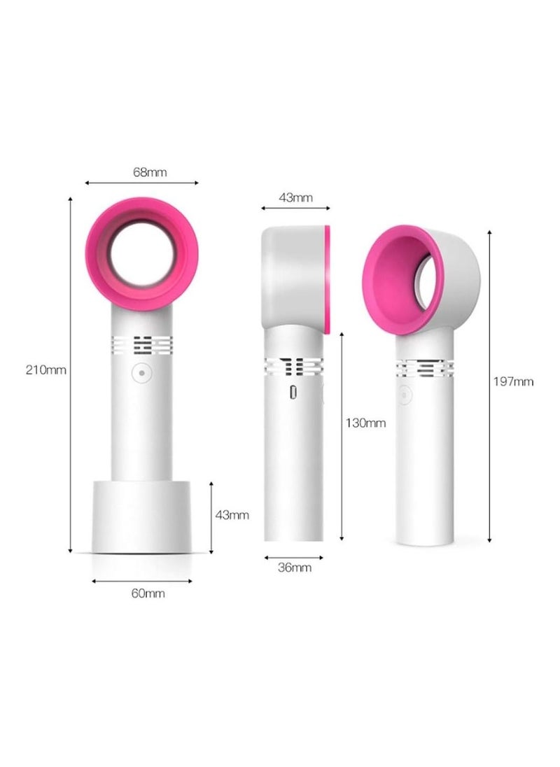 JOLLITY LLC - Portable Fan USB Rechargeable Bladeless Fan Handheld Mini Cooler No Leaf Handy Fan With 3 Fan Speed Level LED Indicator - Image 1