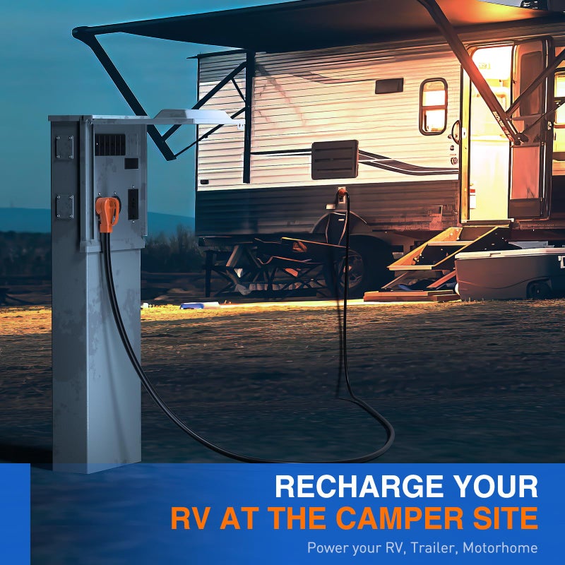 Nilight 50 Amp 15FT Generator Extension Cord 250V 12500Watt Heavy Duty 6/3+8/1 Gauge Pure Copper STW Wire UL Listed 4 Prong 14-50P SS2-50R&CS6364 Twist Lock for RV Camper Outdoor Use - Image 4