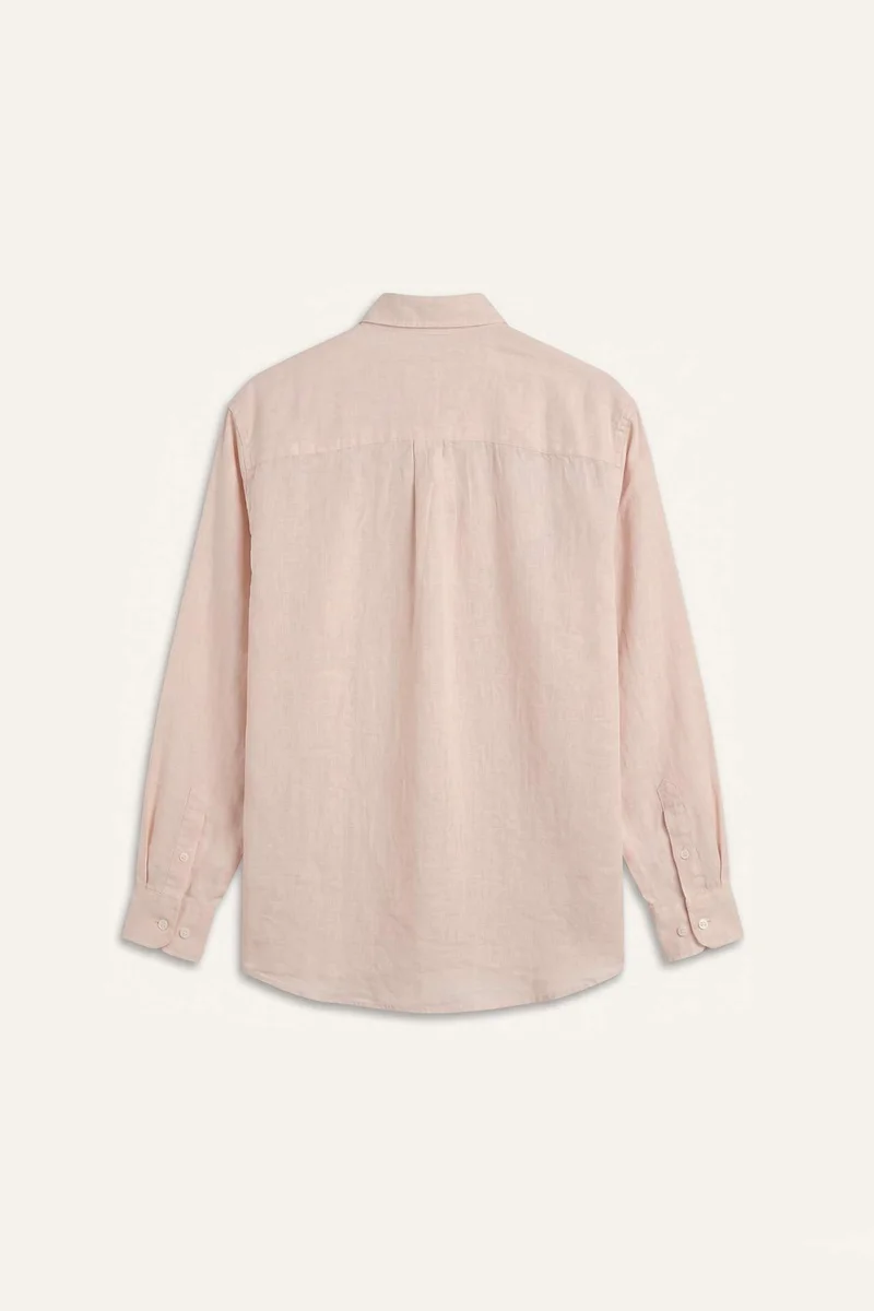 ديفاكتو Relax Fit Shirt Collar Linen Blended Long Sleeve Shirt
