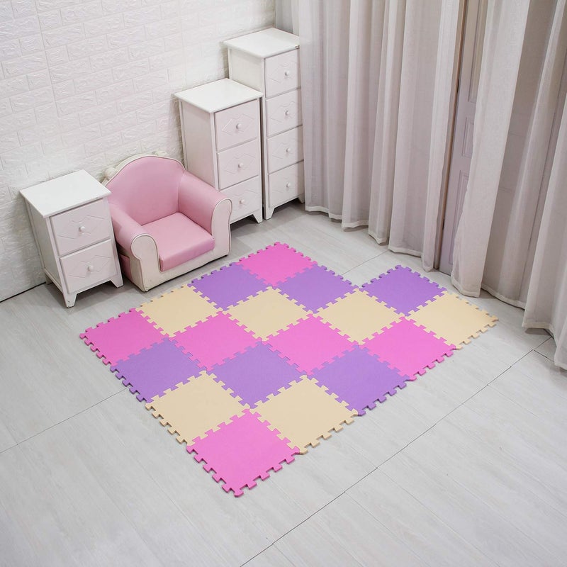 MQIAOHAM® 18 Pieces Puzzle Play Mats, Soft Baby Play Mat, Kids Interlocking Foam Floor Tiles, Toddlers Carpet Playmats G301018-103110111 - Image 2