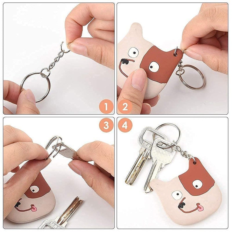 DIY Crafts DIY DIYC-14703 Crafts Silver Key Chain Rings Kit, Keychain Rings with Chain and Jump Ring with Screw Eye Pins Bulk for Jewelry Findings Making - 1 Inch (Pack of 50 Pcs, Keychain Rings Screw Eye Mindi) - Image 5