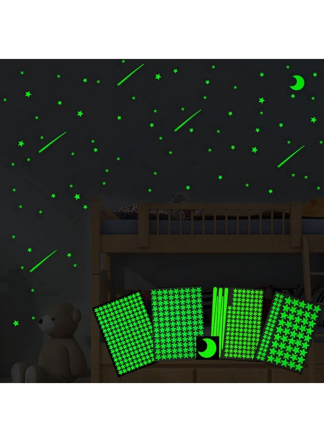 GLOCARNIVAL Realistic Glow Stars & Moon - 500pcs Luminous Glowing Stars, Shooting Star Room Decor - Image 2