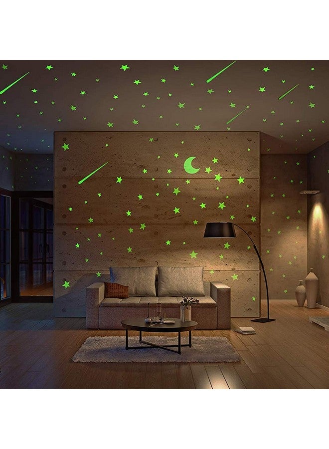 GLOCARNIVAL Realistic Glow Stars & Moon - 500pcs Luminous Glowing Stars, Shooting Star Room Decor - Image 1