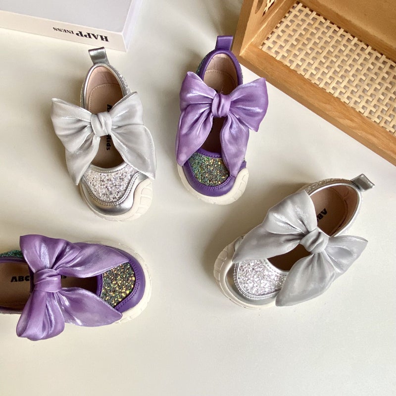Girl'S Leather Shoes 2025 Spring New Children'S Bow Mary Jane Princess Shoes Little Girl'S Shiny Soft Sole Shoes - Image 5