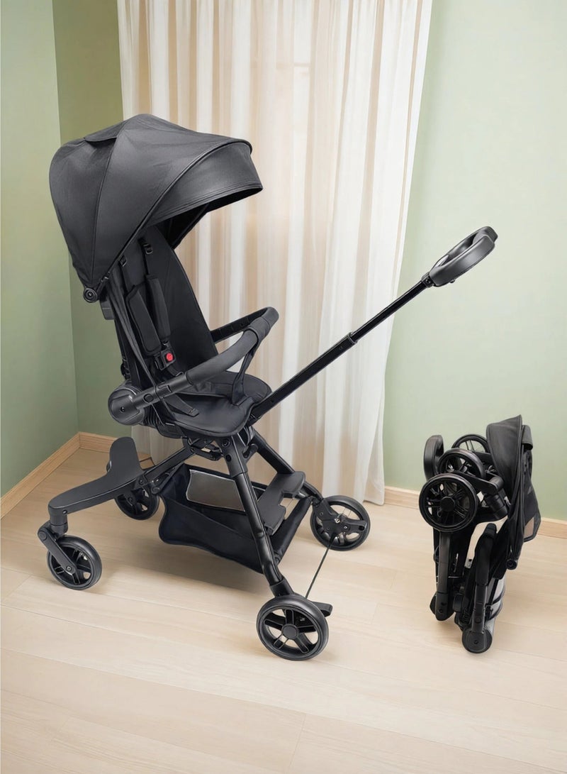 EASY FUTURE Foldable Two-way Ultra Lightweight Travel Stroller with Multi Position Reclining Seat Foldable Storage Basket Adjustable Canopy Foldable Gear for Airplane NO.1101 - Image 1