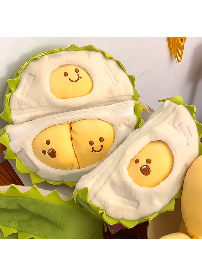 Genuine Durian Doll Unzip Toy Removable Durian Meat Plush Toy Tearable Creative Simulation Gift-Specifications:17* 13cm 【genuinely Authorized】 0.1kg-Color:Half Durian 【detachable】 Green - Image 2
