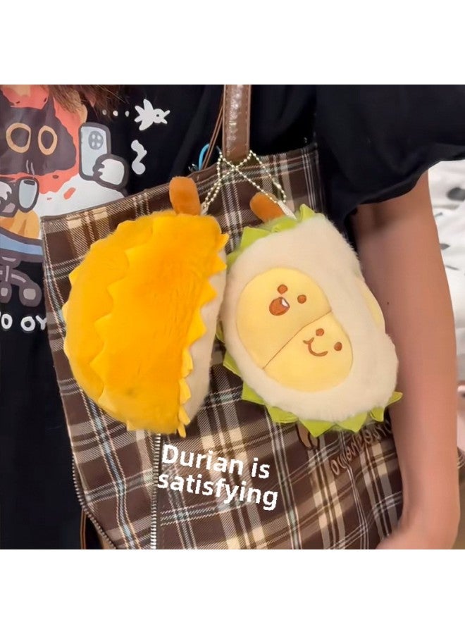 Genuine Durian Doll Unzip Toy Removable Durian Meat Plush Toy Tearable Creative Simulation Gift-Specifications:17* 13cm 【genuinely Authorized】 0.1kg-Color:Half Durian 【detachable】 Green - Image 5