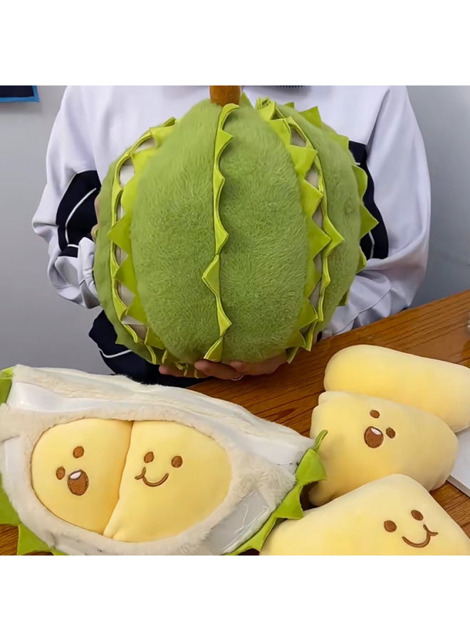 Genuine Durian Doll Unzip Toy Removable Durian Meat Plush Toy Tearable Creative Simulation Gift-Specifications:17* 13cm 【genuinely Authorized】 0.1kg-Color:Half Durian 【detachable】 Green - Image 4