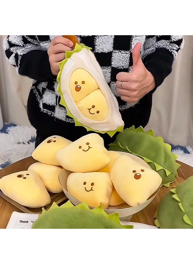 Genuine Durian Doll Unzip Toy Removable Durian Meat Plush Toy Tearable Creative Simulation Gift-Specifications:17* 13cm 【genuinely Authorized】 0.1kg-Color:Half Durian 【detachable】 Green - Image 3