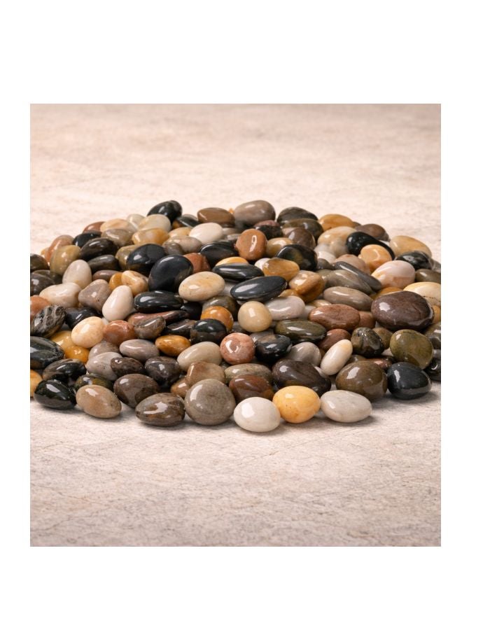 vsell24 10kg Decorative Natural River Pebbles 1–2cm Mixed Color Stones for Garden, Vase, Aquarium, Plant Pots & Home Décor - Image 1