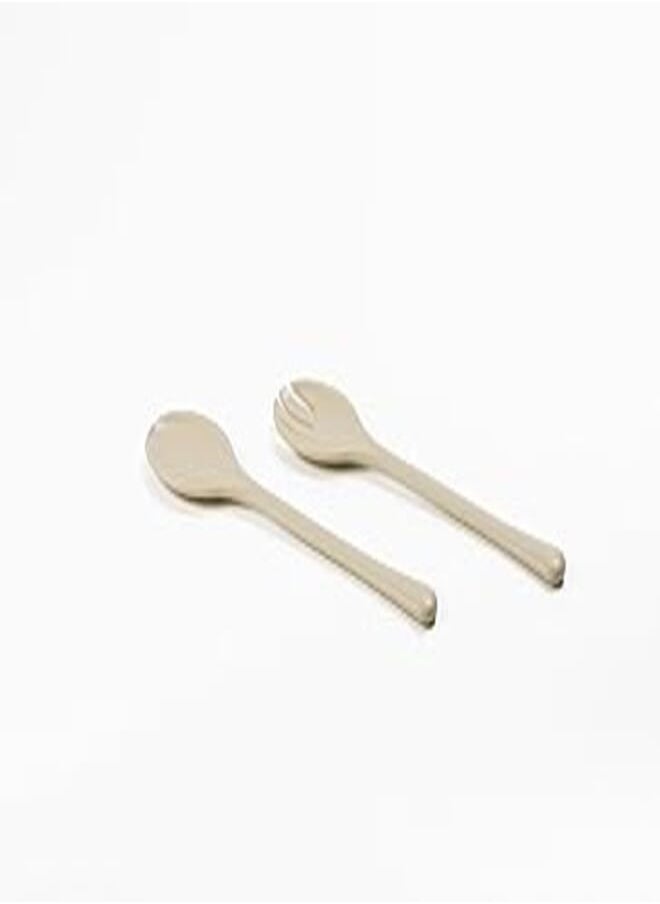 OMADA Omada Ecoliving Salad Spoon and Fork Set - Beige 