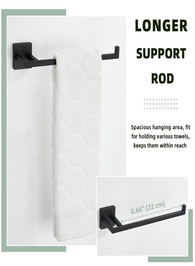 APLusee Matte Black Hand Towel Holder, 304 Stainless Steel Towel Holder for Bathroom Wall Mounted - Image 4