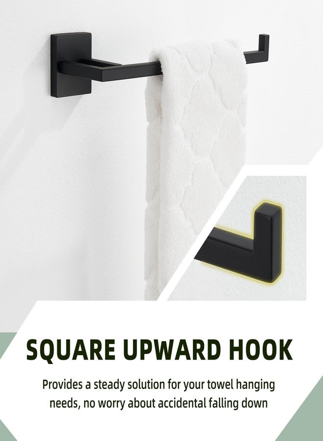 APLusee Matte Black Hand Towel Holder, 304 Stainless Steel Towel Holder for Bathroom Wall Mounted - Image 5