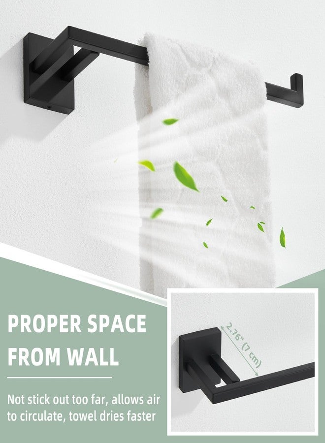 APLusee Matte Black Hand Towel Holder, 304 Stainless Steel Towel Holder for Bathroom Wall Mounted - Image 3