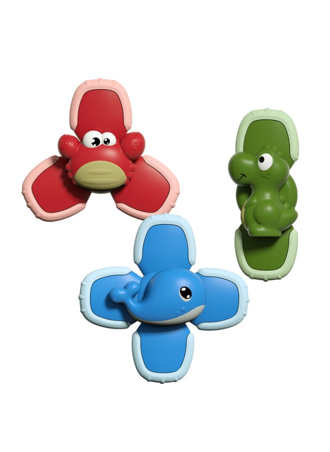 Generic - Fun Children's Insect Flower Suction Cup Toy Rotating Top Baby Bath Toy Spinning Ring Bell For Kids Bathroom Play-Color:[Upgrade-English Color Box] Sun Bee Bubble Music Turn Music (3-piece Set) 213g - Image 1
