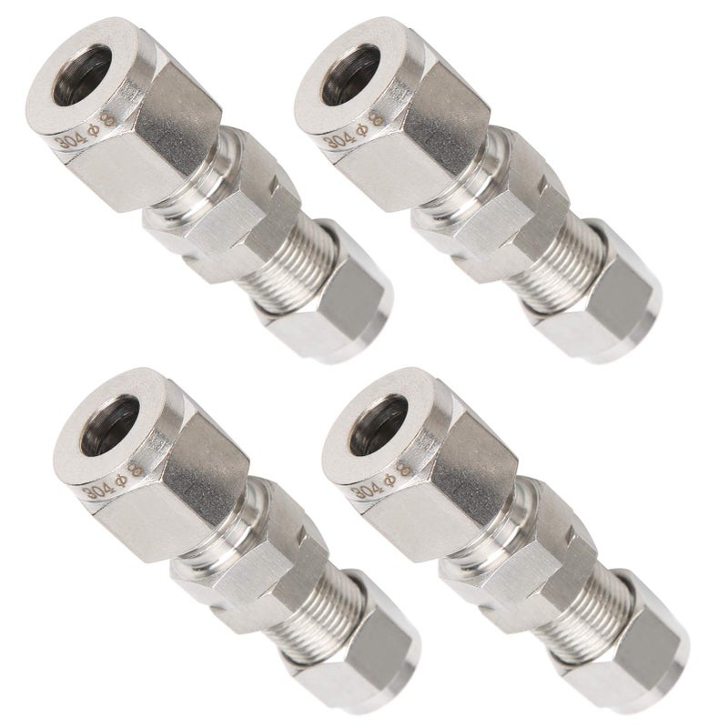 F10x8 4Pcs Stainless Steel Ferrule Compression Fittings High Pressure Tubing Reusable No Weld - Image 3