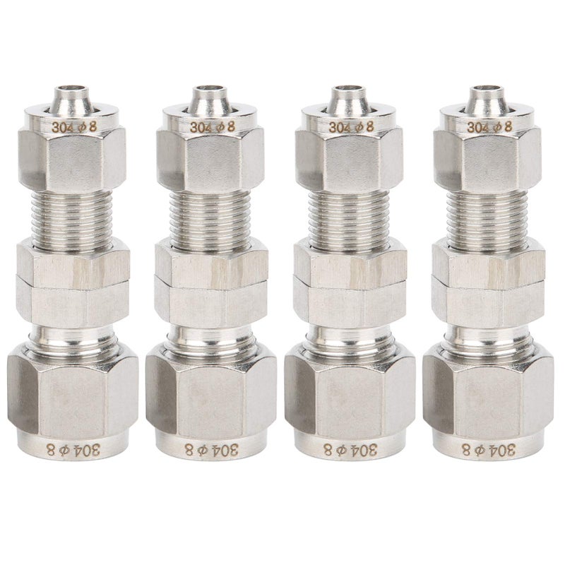 F10x8 4Pcs Stainless Steel Ferrule Compression Fittings High Pressure Tubing Reusable No Weld - Image 2