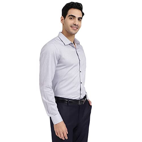 Arrow Men Slim fit Cotton Printed Long Sleeves Cutaway Collar Shirt(ARADOSH0834_Grey_40) - Image 5