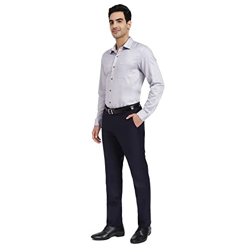 Arrow Men Slim fit Cotton Printed Long Sleeves Cutaway Collar Shirt(ARADOSH0834_Grey_40) - Image 4