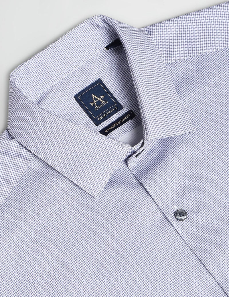 Arrow Men Slim fit Cotton Printed Long Sleeves Cutaway Collar Shirt(ARADOSH0834_Grey_40) - Image 3