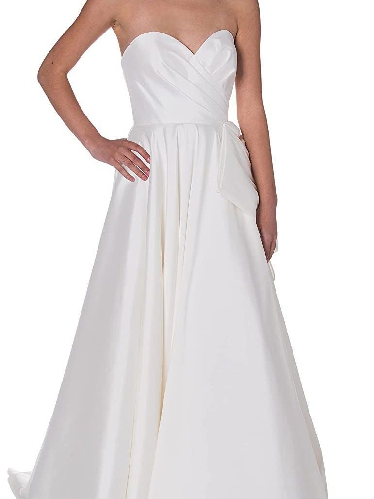Wedding Dress Tube Top Satin White Waist Slim Plus Size Backless Dress Wedding - Image 2