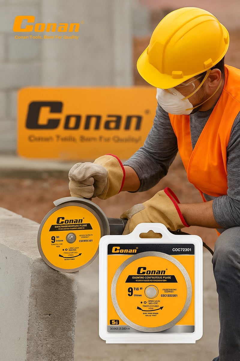 Conan 9" Diamond Continuous Blade COC222301 – Wet & Dry Cutting Disc, 6600RPM Max Speed for Concrete, Brick, and Tile - Image 4