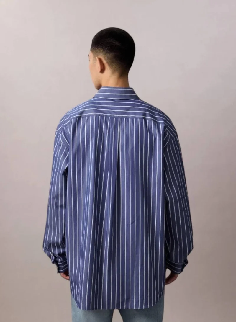 CALVIN KLEIN Oversized Stripe Long Sleeve Shirt