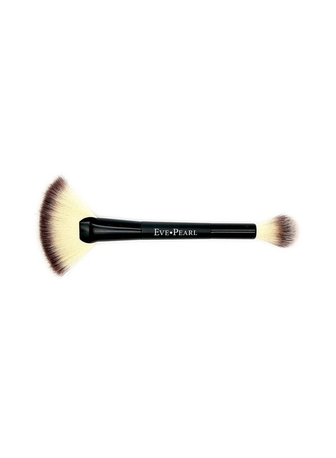 EVE PEARL Dual Brush Crease Blender Fan Highlighter Blush Contour Hypoallergenic Synthetic Easy Control And Blend Makeup Brushes (204 Fan Highlighter) - Image 1