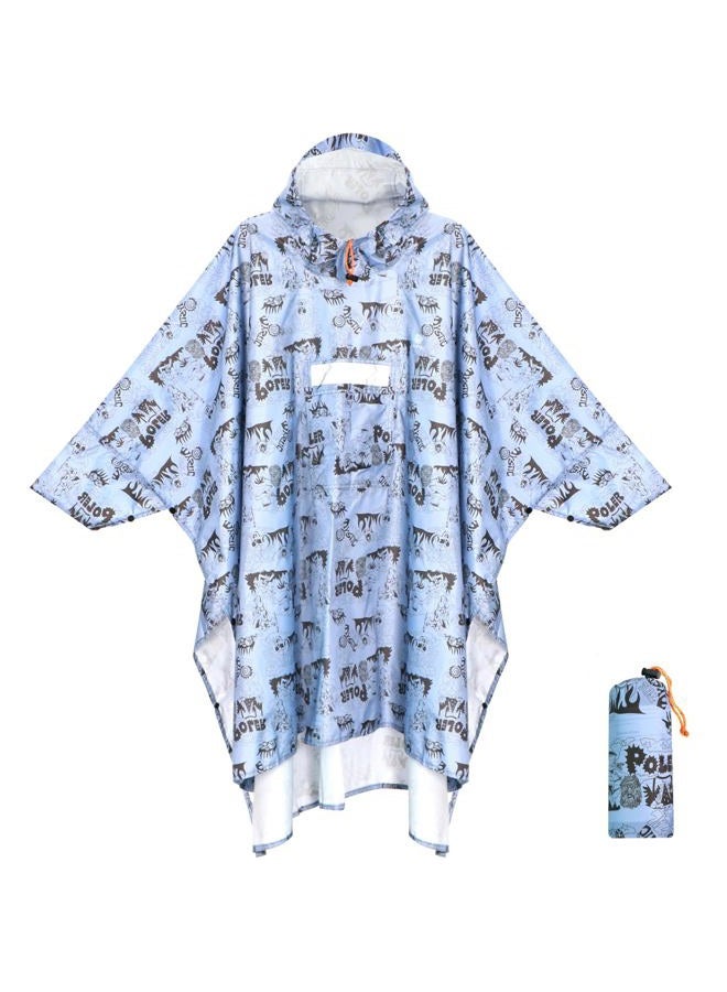 Anyoo Waterproof Rain Poncho with Sleeves&Pocket, Lightweight Reusable Hiking Rain Coat Jacket with Hood for Outdoor Activities, Unisex, Skeletons, One Size - Image 1