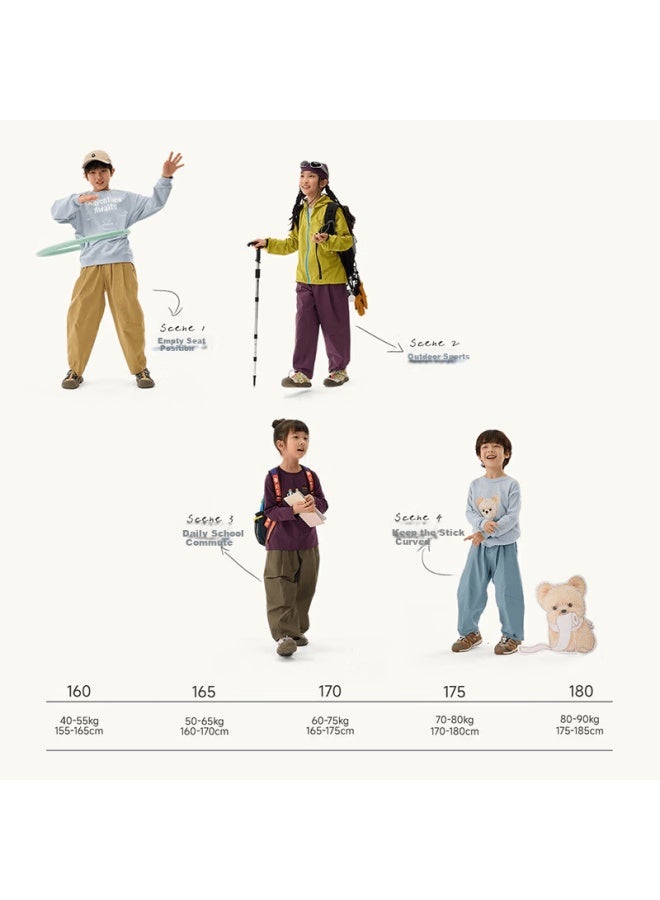 Q21 Pure Cotton Poplin Banana Pants Children's Long Casual Pants Boys And Girls Spring Sports Durable Adjustable Trousers - Image 3