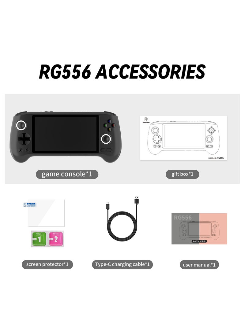 ANBERNIC  - ANBERNIC RG556 Handheld Game Console Unisoc T820 Android 13 5.48 inch AMOLED Screen 5500mAh WIFI Bluetooth Retro Video Players (Black 256G) - Image 1