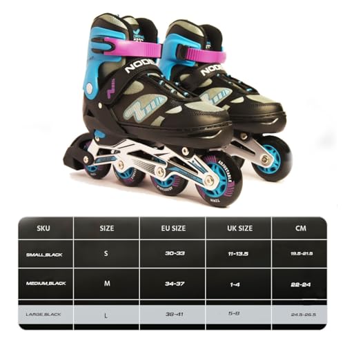 NODENS Adjustable Inline Roller Skates-Pack of 1 Pair (Medium (34-37), Supreme) - Image 2