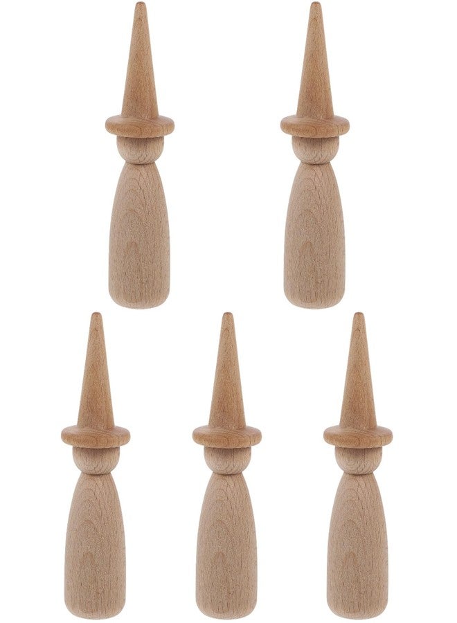 VICASKY 5pcs Unfinished Wooden Peg Dolls,Natural Peg People Doll Bodies Unpainted Wood Figures for Kids DIY Graffiti Painting, Arts,Crafts - Image 1