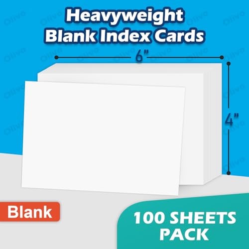 Olivo Blank Index Cards 4x6 Unlined Unruled Flash Note Cards 4" x 6", White, 100 Count, 220 GSM Heavy Weight - Image 2