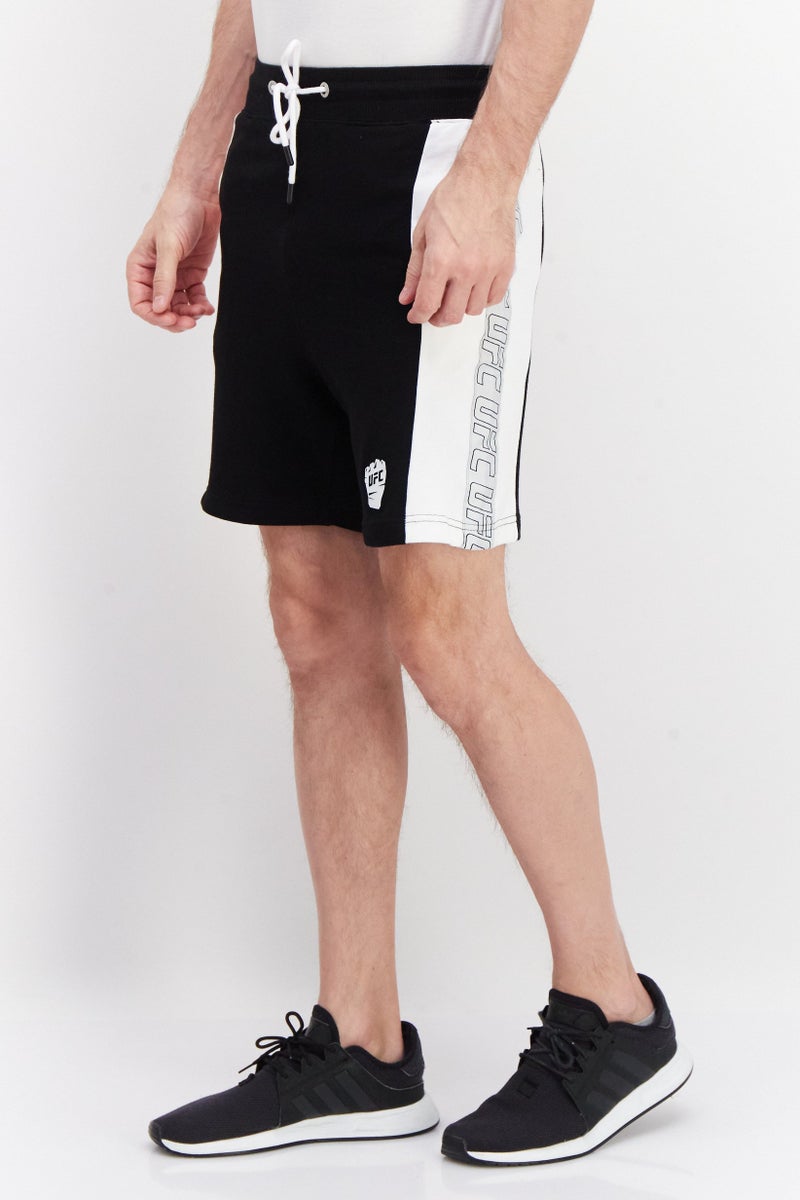 Ufc شورتات رياضية للرجال بتصميم مناسب مع حبل سحب، أسود - Image 3