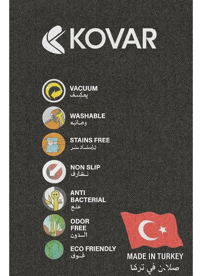 KOVAR Modern Area Rug, Abstract Distressed Pattern-Area Rugs Soft Modern Rug Carpet Geometric Stripe Rug Non Slip Cashmere Rug for Bedroom Living Room Floor Mat - Image 3