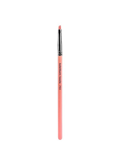 Bdellium Tools Professional Makeup Brush - Pink Bambu Series 760 Liner/Brow - With Soft Synthetic Fibers, For Eyes & Brows (Pink, 1pc)