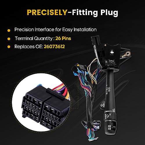 ROADFAR Turn Signal Switch Multi-Function Combination Switch Turn Signal Wiper Washers Hazard Switch Replacement fits for 2000-2005 Chevy Impala with Cruise Control 2000-2005 Chevy Monte Carlo l26073612 - Image 5